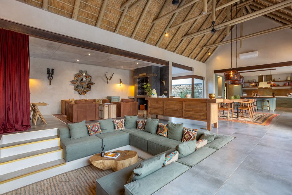 Open-plan living and dining area with modern finishes
